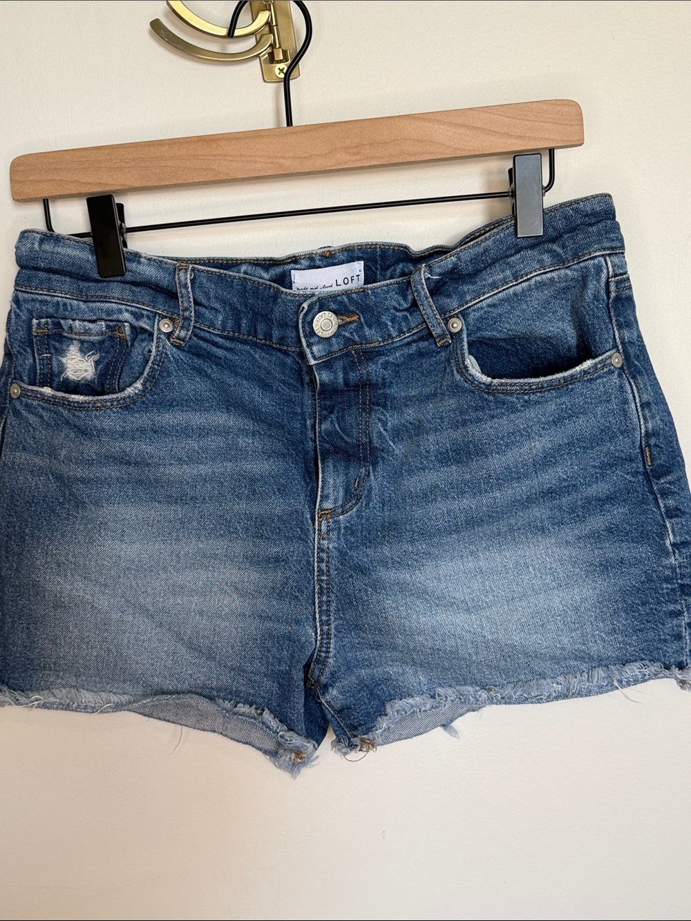 LOFT High Waist Denim Shorts size 6